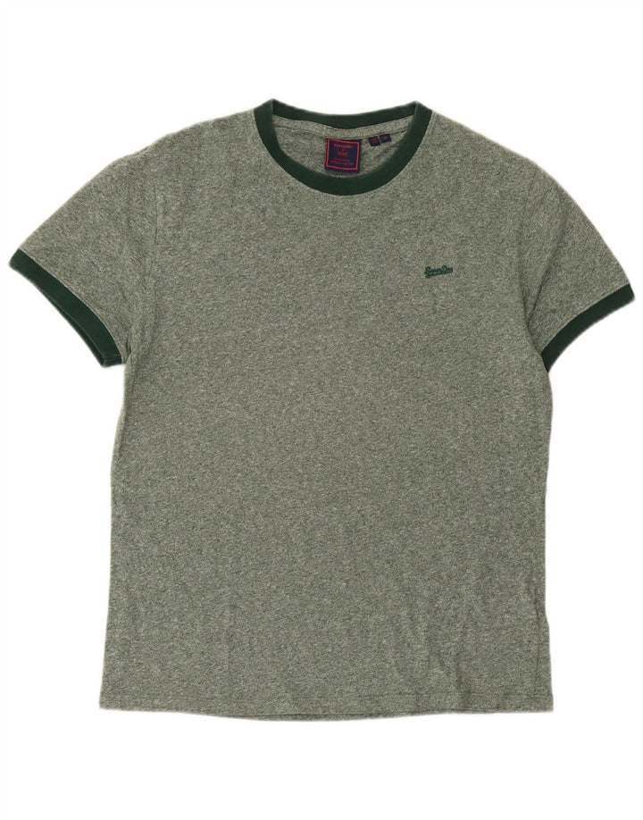 Superdry T-Shirt Homme Vert Moyen Flecked Cotton