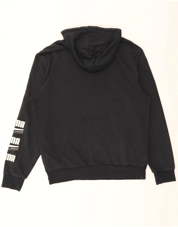Puma Mens Graphic Hoodie Jumper Medium Black Cotton