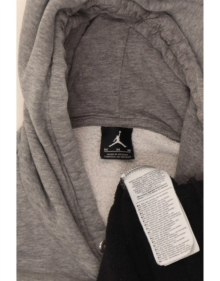 Jordan Mens Graphic Hoodie Jumper Medium Grey Colourblock Cotton