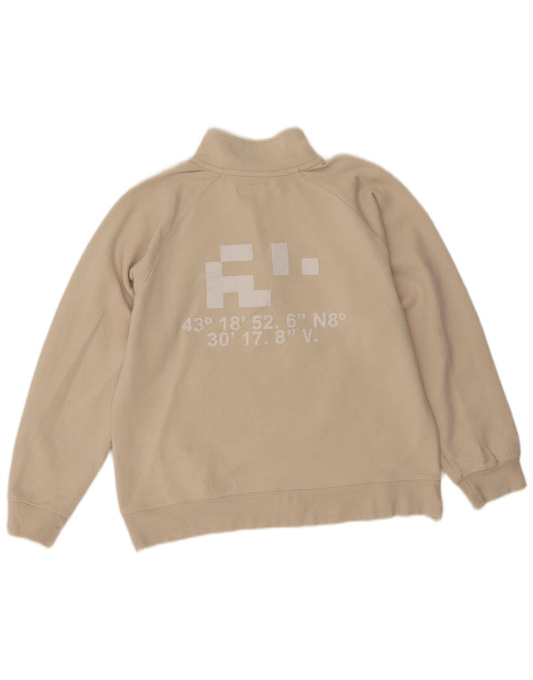 Zara Girls Graphic Zip Neck Sweatshirt Jumper 13-14 Years Beige