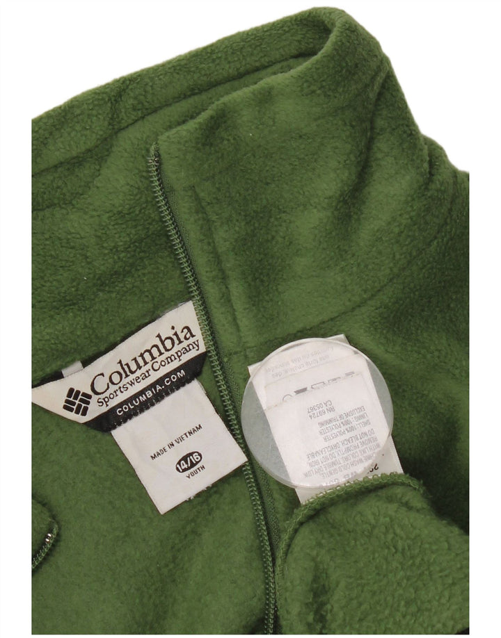 Columbia Girls Fleece Jacket 14-15 Years Green Polyester