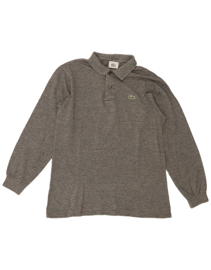 Lacoste Langærmet Poloskjorte til mænd Størrelse 4 Medium Grå Flecked Bomuld