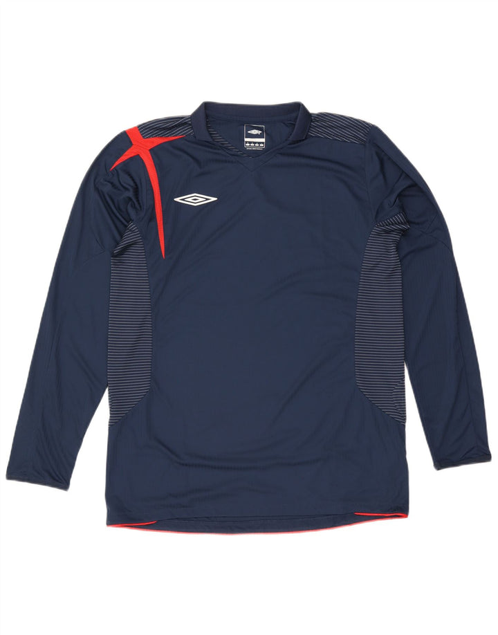 Umbro Herre Top Langærmet Medium Marineblå Stribet Polyester