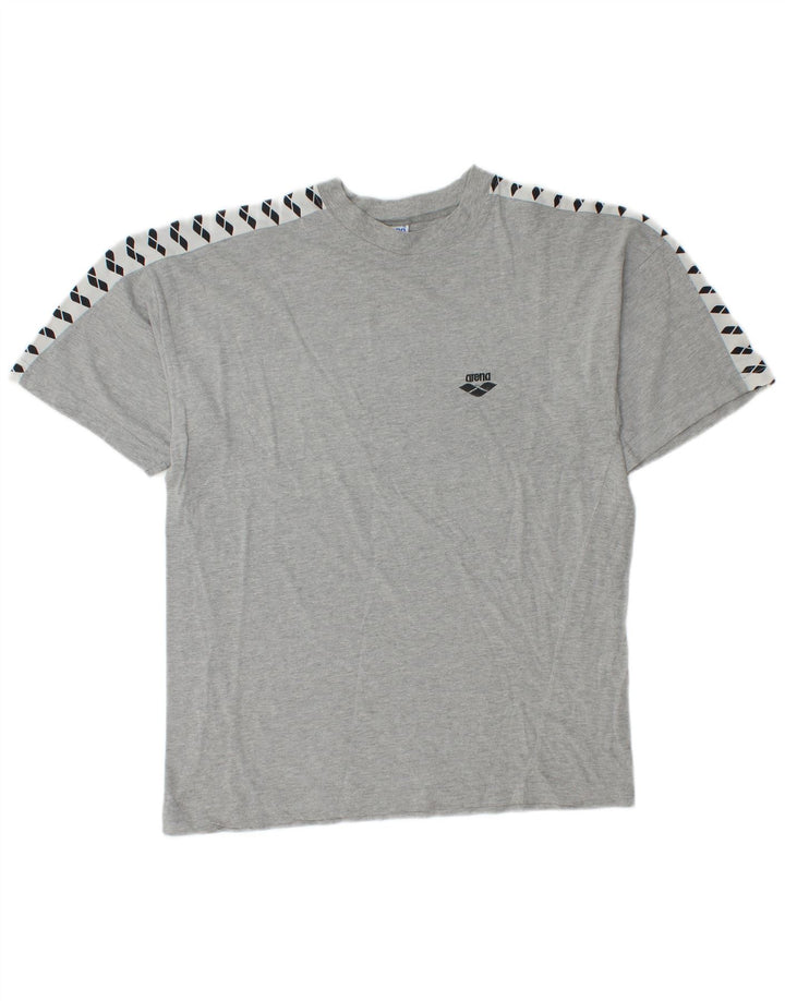 ARENA Herren-T-Shirt mit Grafik, mittelgrau, Farbblock