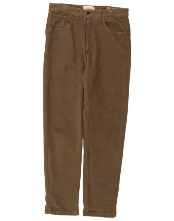 Vintage Mens Straight Casual Trousers IT 44 XS W30 L29 Khaki Cotton