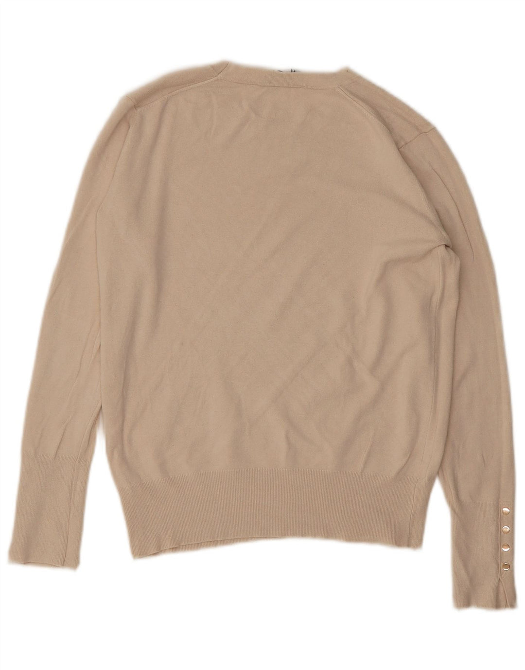 Zara Womens Crew Neck Jumper Sweater UK 12 Medium Beige