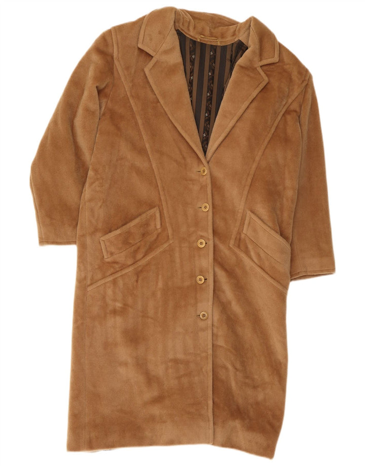 Piacenza Womens 3/4 Sleeve Overcoat UK 12 Medium Beige Wool
