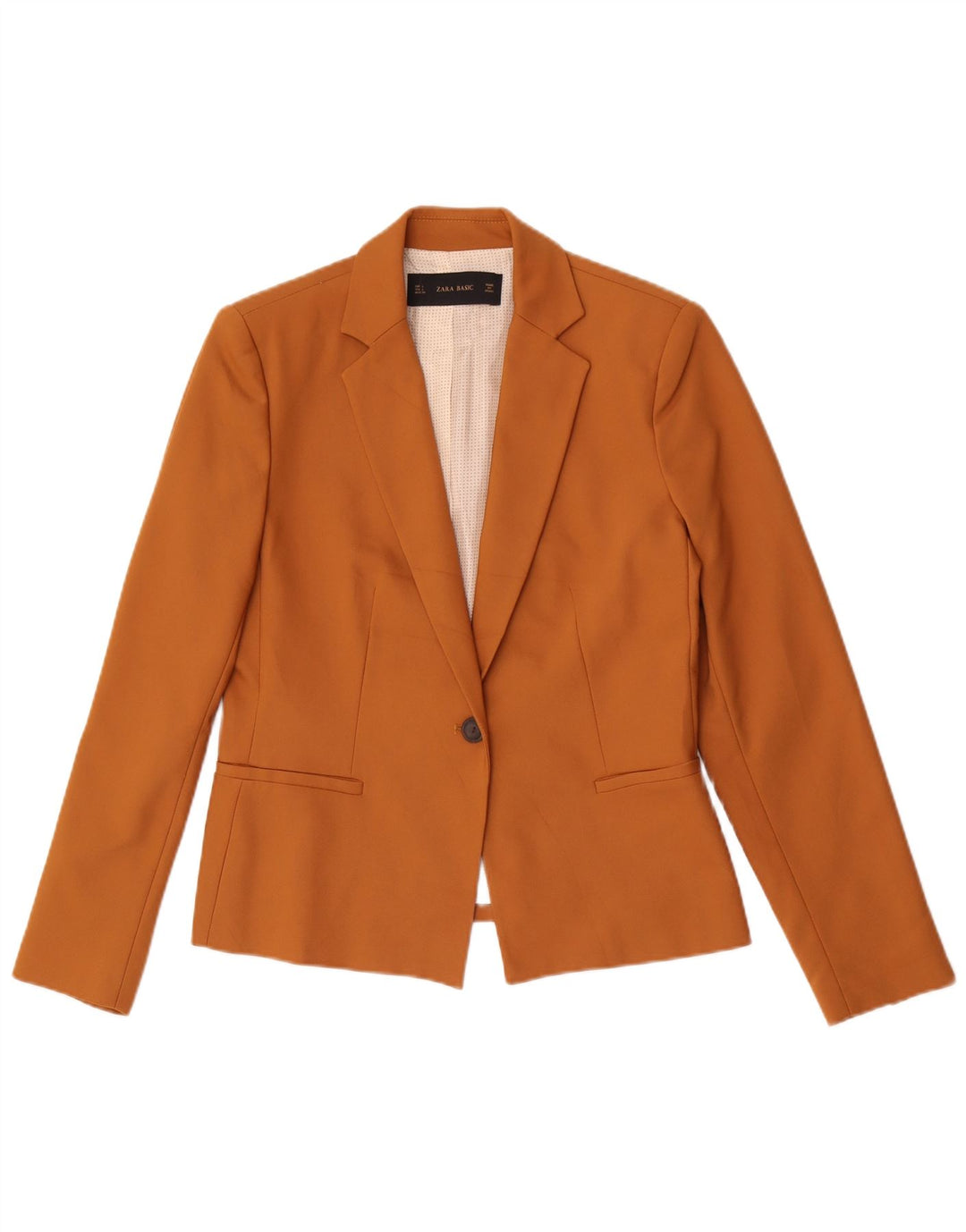Blazer pentru femei Zara cu 1 nasture UK 14, mare, bej, poliester
