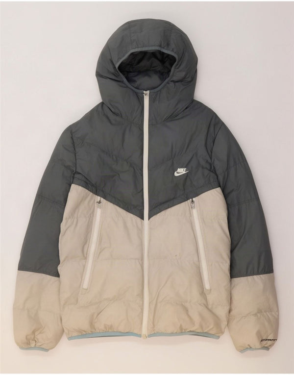 Giacca imbottita con cappuccio Nike Storm-Fit da uomo UK 38 Colore grigio medio