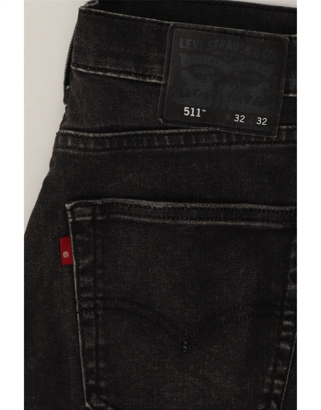 Levi's Mens 511 Slim Jeans W32 L32 Black Cotton