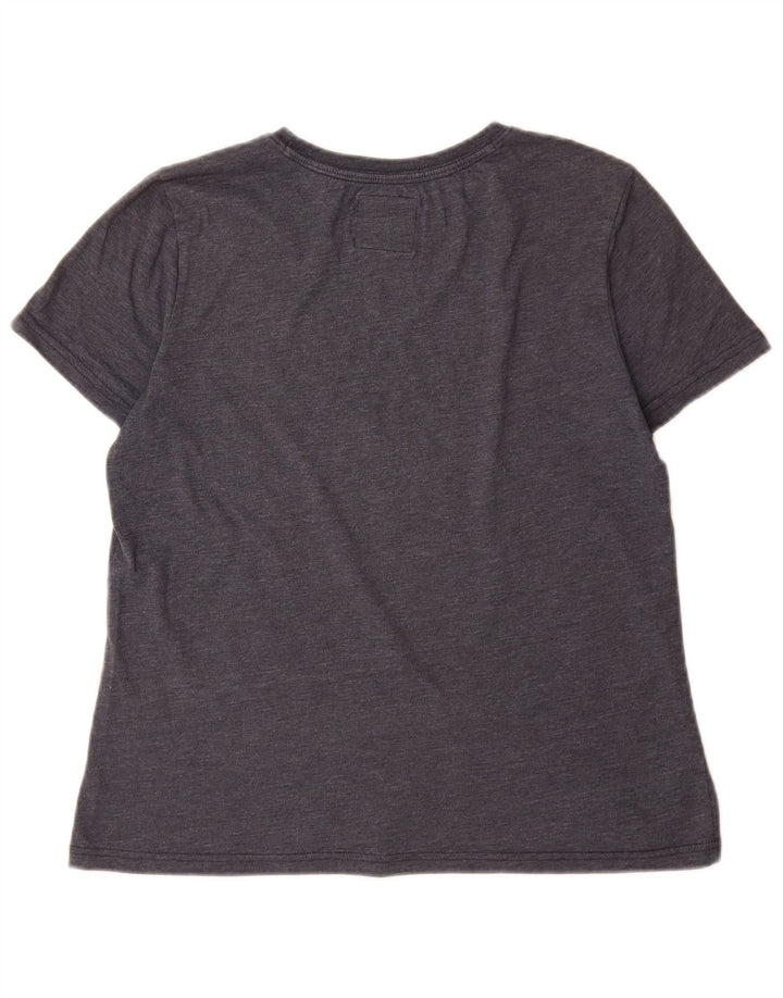 Superdry Womens Graphic T-Shirt Top UK 12 Medium Grey