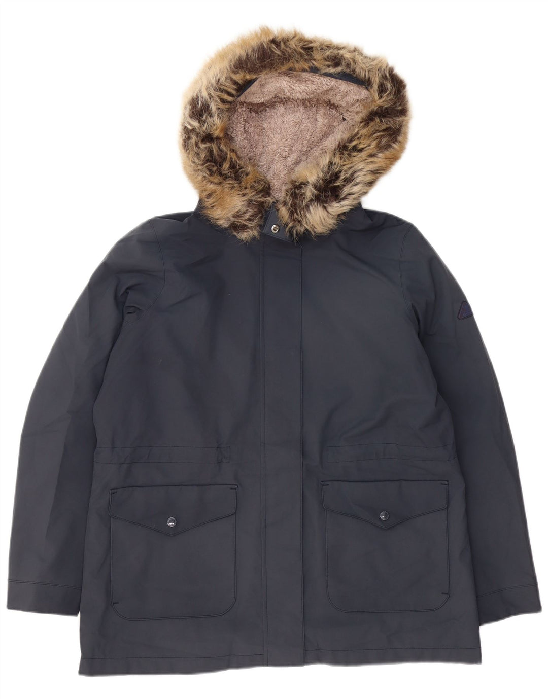 Barbour Womens Hooded Parka Jacket UK 16 Large Navy Blue