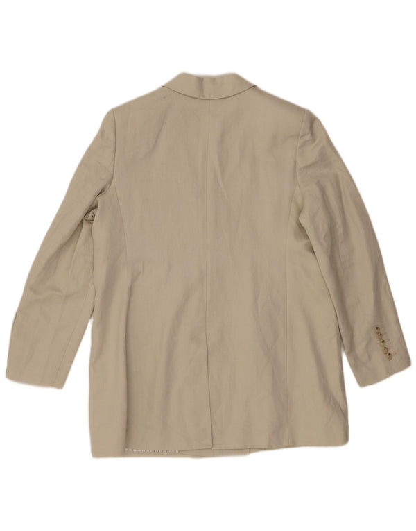 Marks & Spencer Dame Dobbeltradet Blazer Jacket UK 16 Large Beige