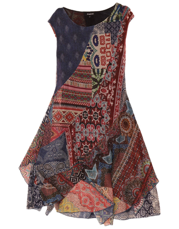 Desigual Womens Asymmetrical Dress UK 12 Medium Multicoloured Paisley