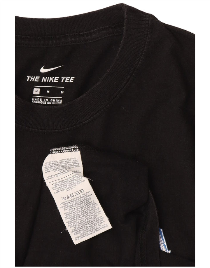 NIKE Mens Graphic T-Shirt Top Medium Black Cotton