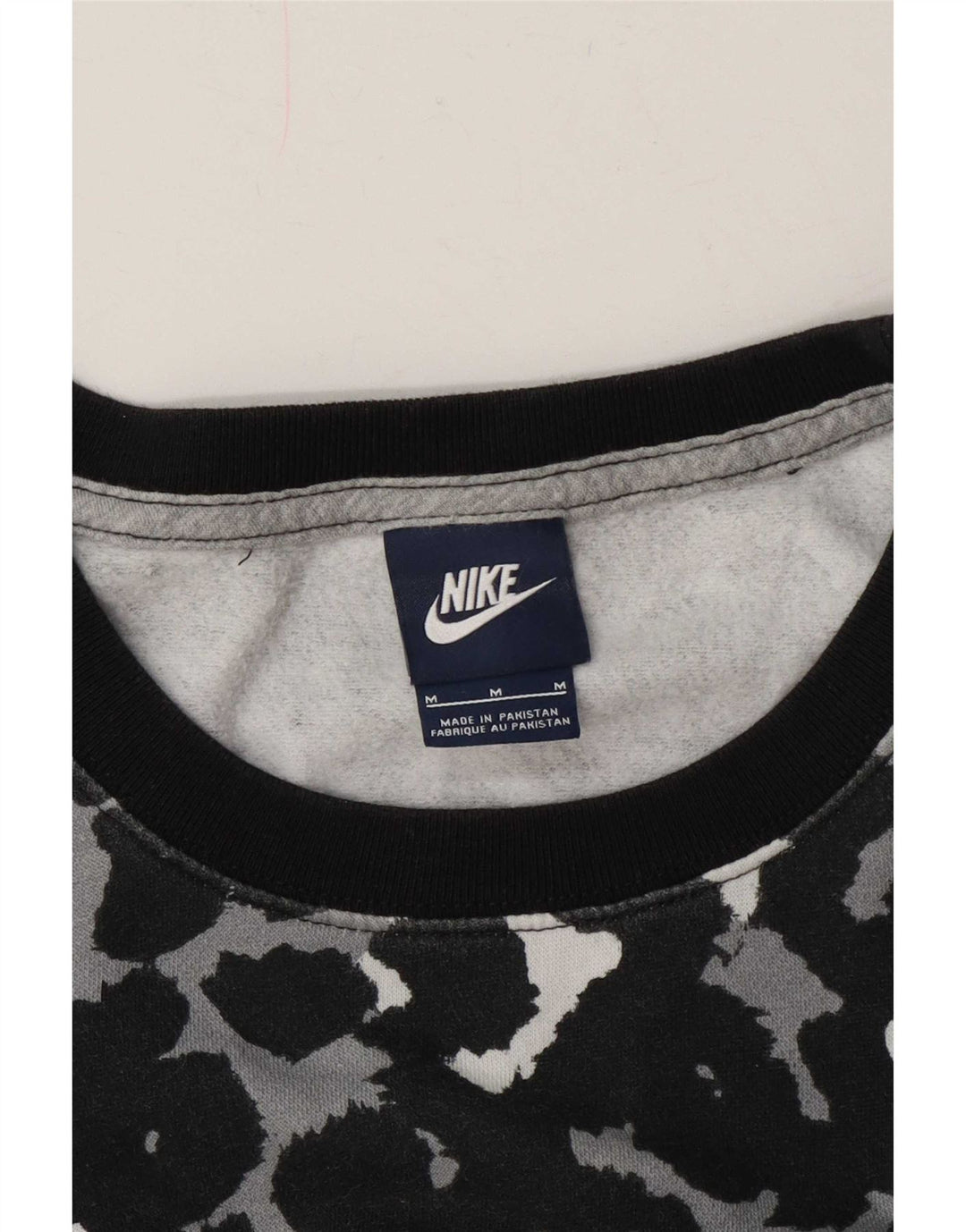 Nike Womens Sweatshirt Jumper UK 14 Medium Black Animal Print