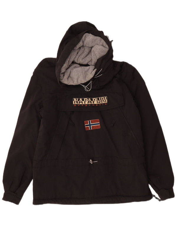 Napapijri Herre Geographic Graphic Hooded Anorak Jacket UK 40 Large Black
