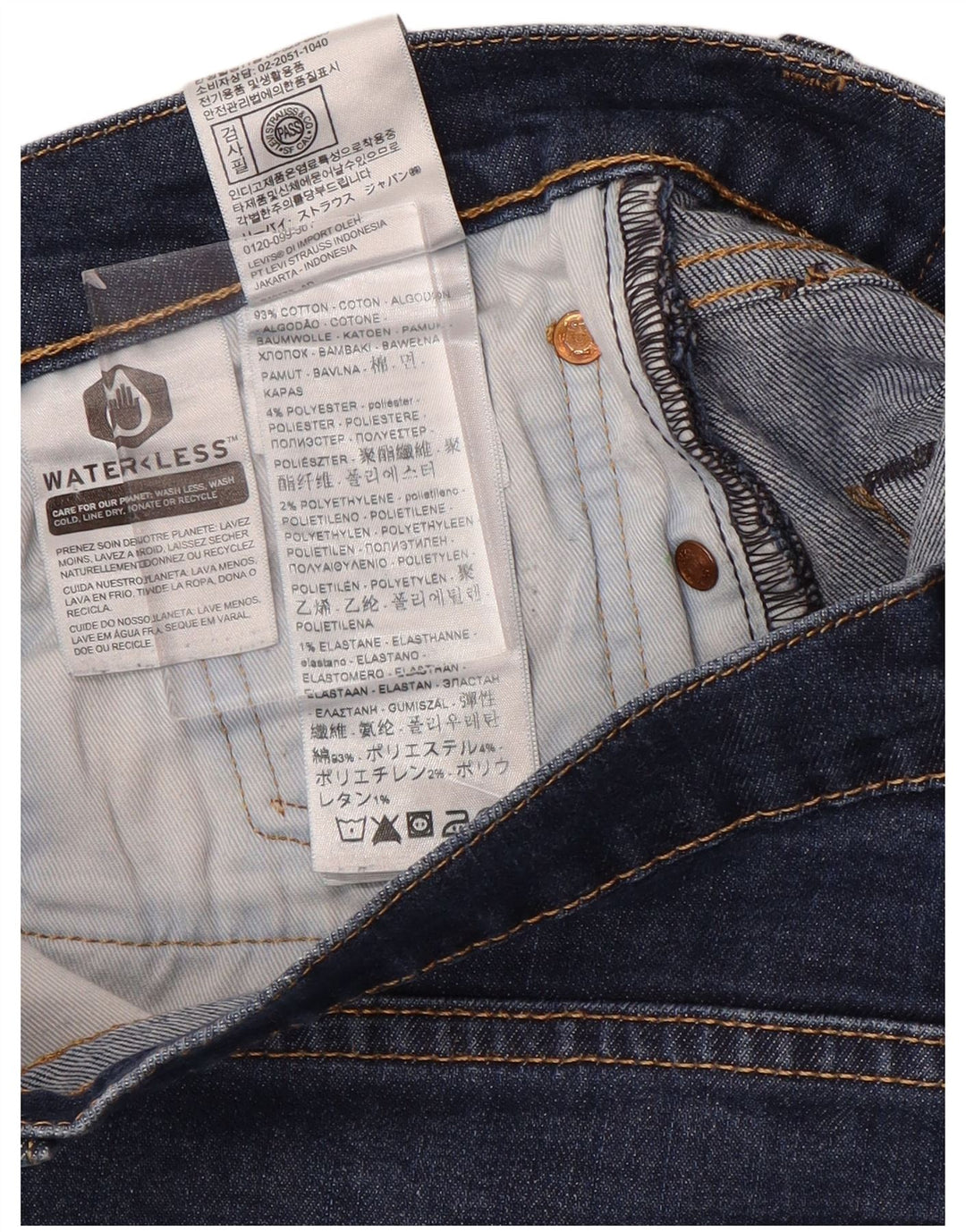 Levi's Womens Slim Jeans W33 L32 Blue Cotton