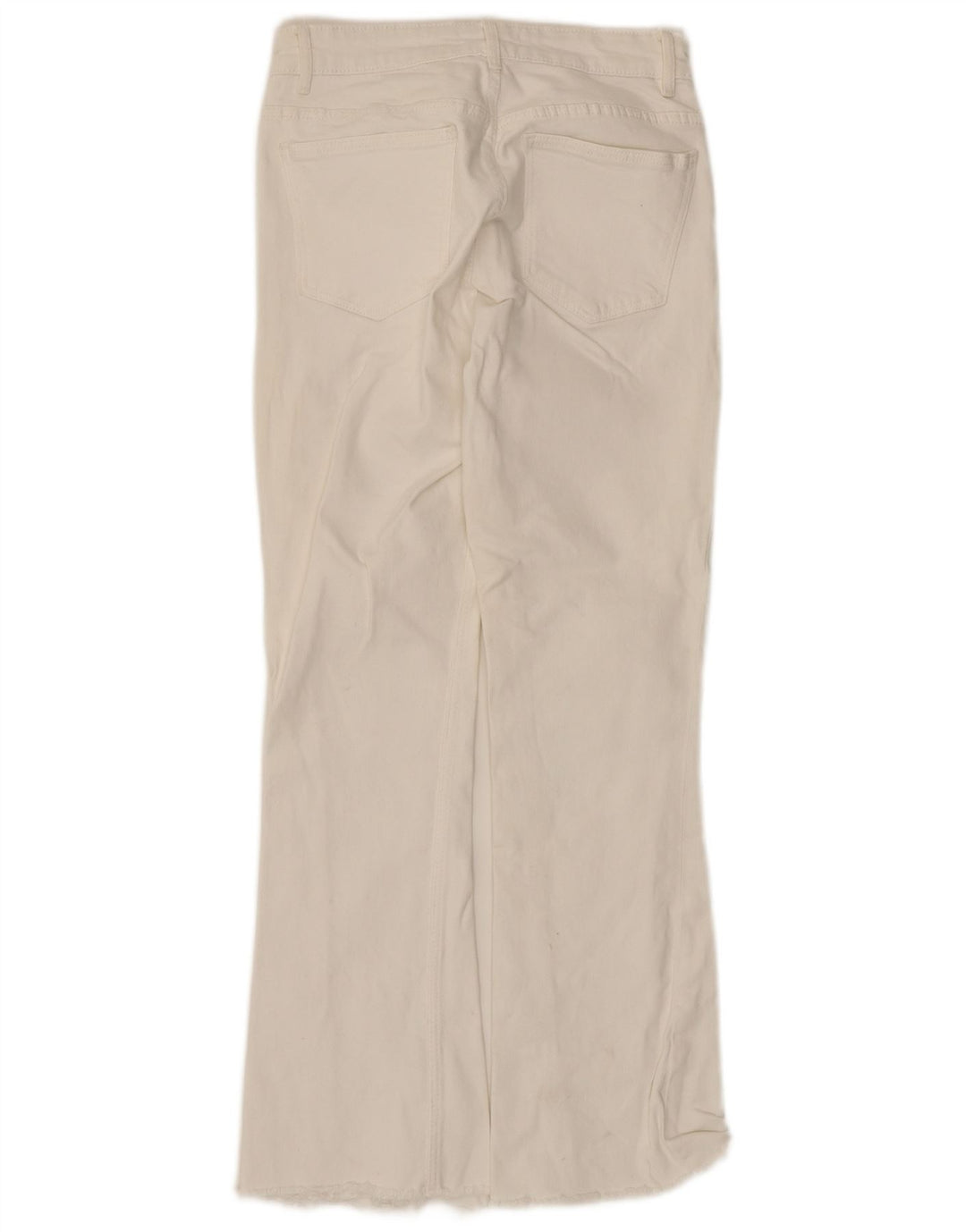 Zara Womens Flared Jeans EU 38 Small W28 L26 White Cotton