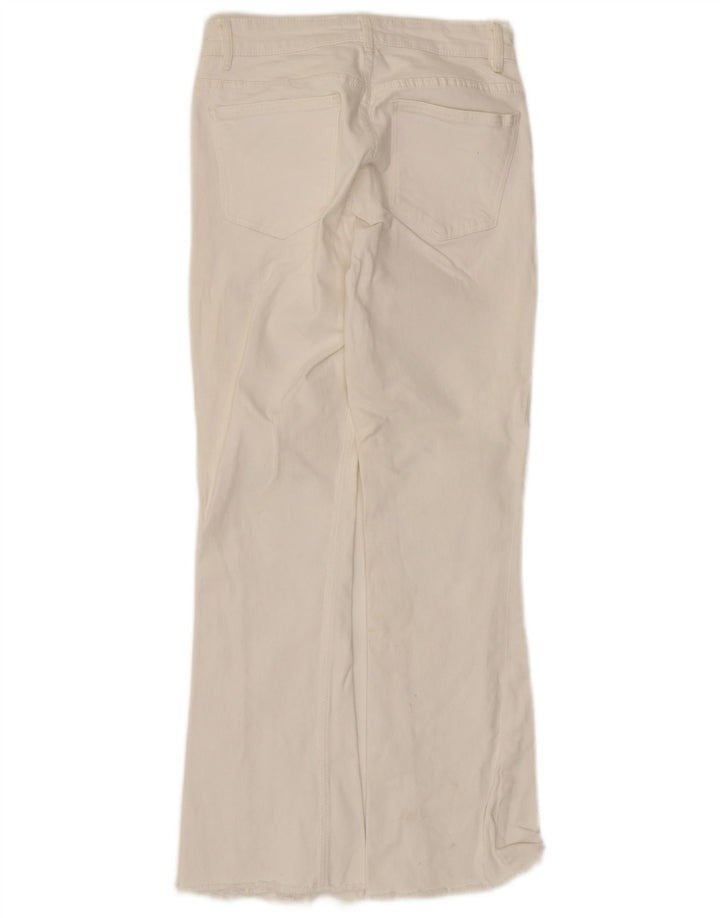 Zara Womens Flared Jeans EU 38 Small W28 L26 White Cotton