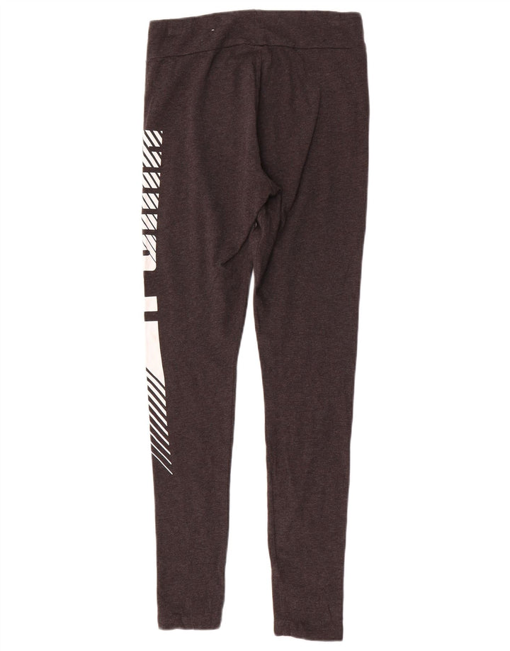 Puma Womens Graphic Leggings UK 10 Small Grey Cotton