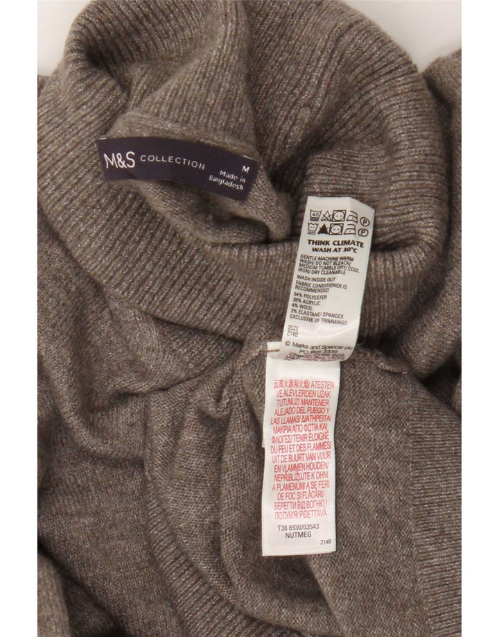 Maglione maglione da uomo Marks & Spencer a collo alto in poliestere marrone medio