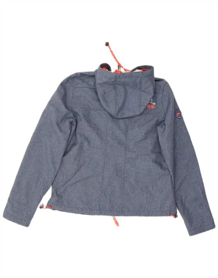 Superdry Womens The Windtrekker Hooded Windbreaker Jacket UK 14 Medium Blue