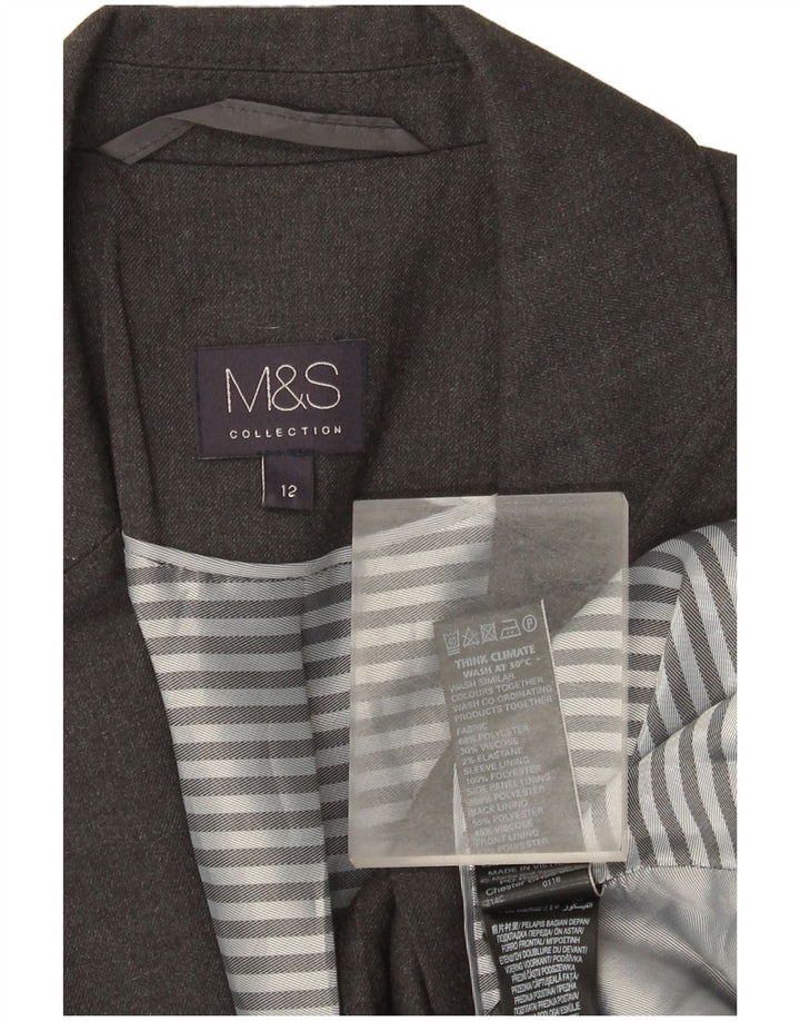 Marks & Spencer női 1 gombos blézerkabát UK 12 közepes szürke poliészter