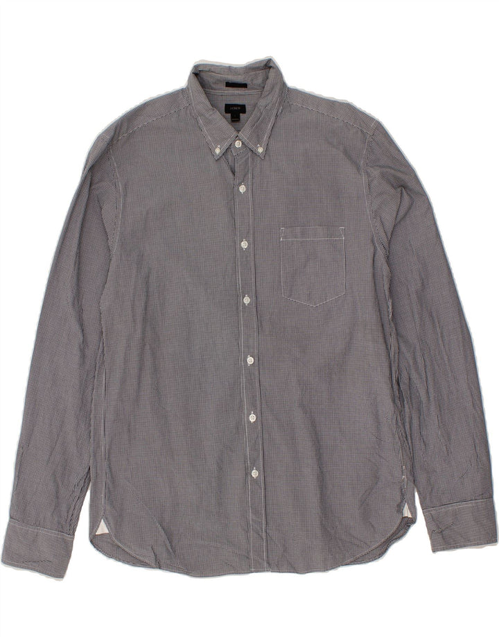 J. CREW Mens Slim Shirt Large Grey Check Cotton Vintage J. Crew and Second-Hand J. Crew from Messina Hembry 