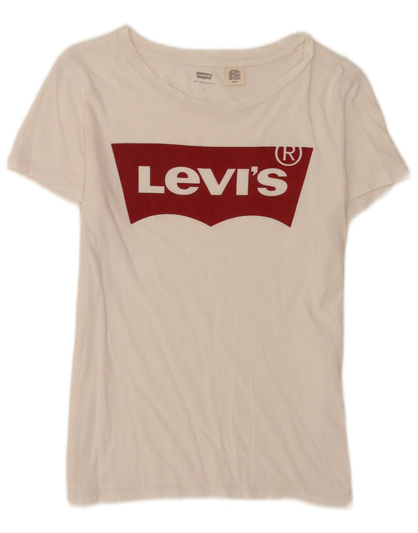 Γυναικείο γραφικό T-Shirt Levi's Top UK 10 Small White
