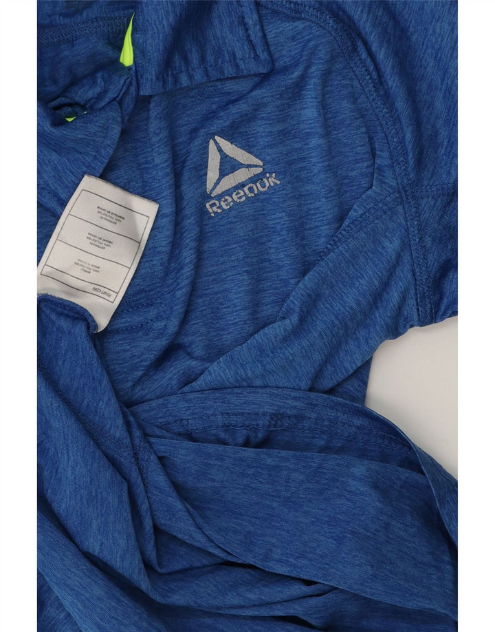 REEBOK Poloshirt für Jungen, 11–12 Jahre, blau geflecktes Polyester
