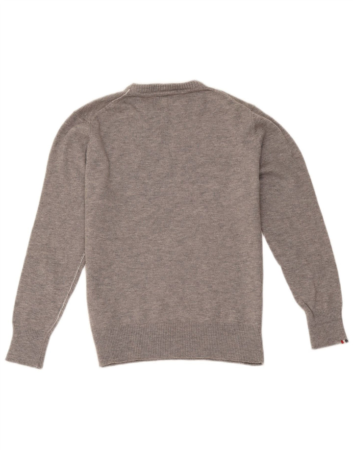 Napapijri Mens Geographic Crew Neck Jumper Sweater Small Grey Wool