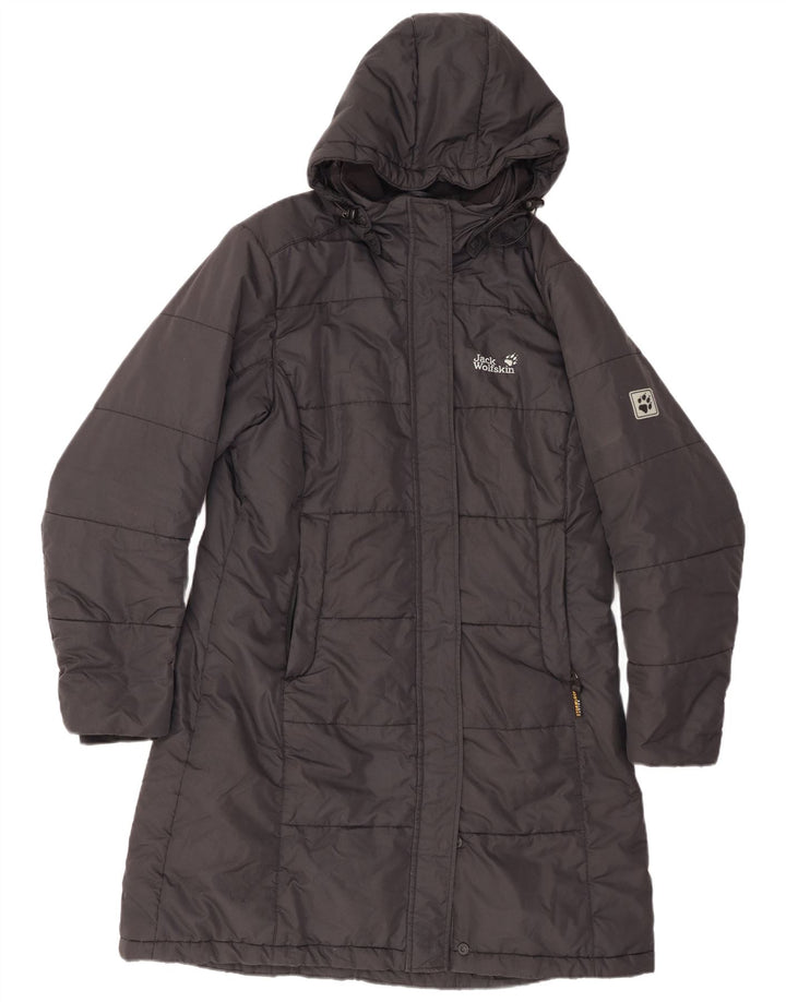 JACK WOLFSKIN Womens Hooded Padded Coat UK 16 Large Black Polyester