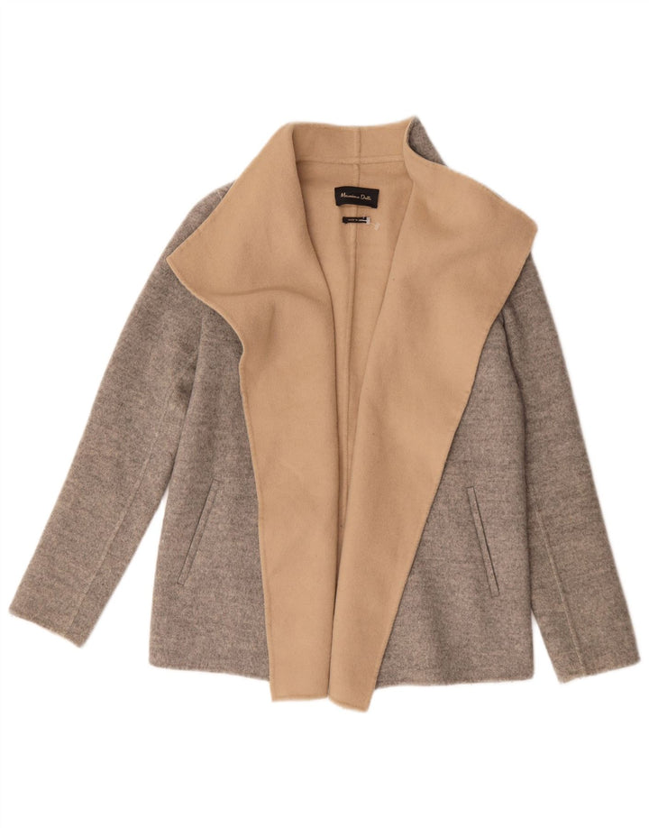 Massimo Dutti Damen-Blazer, übergroß, offen, Größe UK 6, XS, Grau, Farbblock