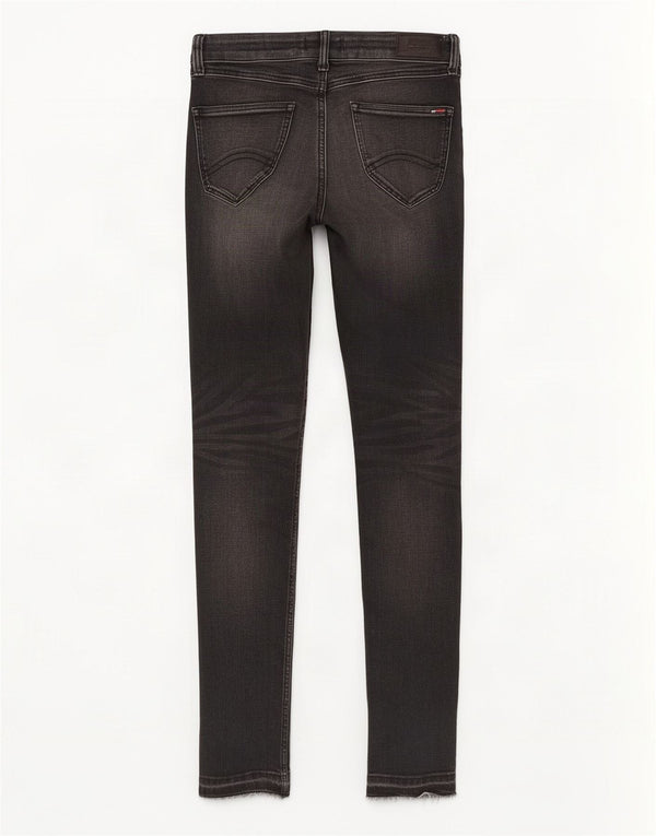 Tommy Hilfiger Vaqueros pitillo de cintura baja para mujer W28 L32 Algodón gris