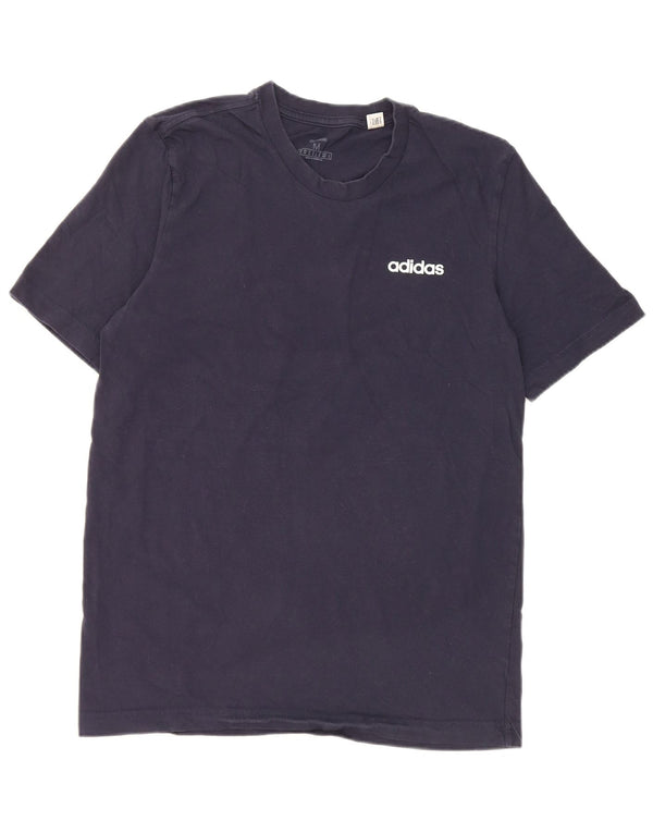 Adidas Mens T-Shirt Top Medium Navy Blue Cotton