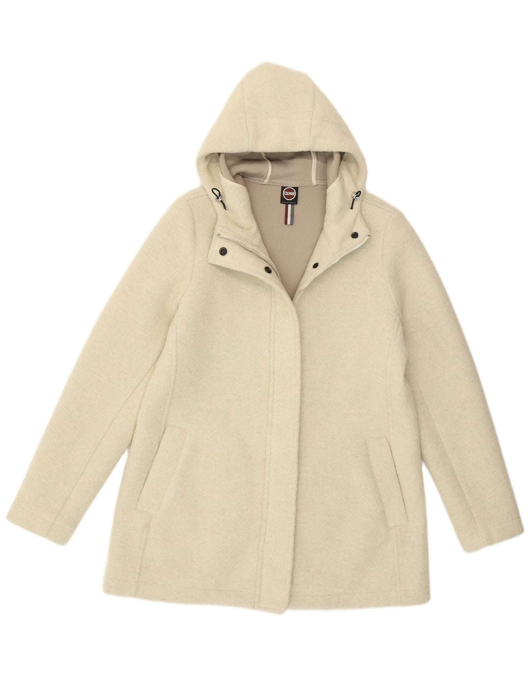 Colmar Womens Hooded Windbreaker Coat UK 14 Medium Off White