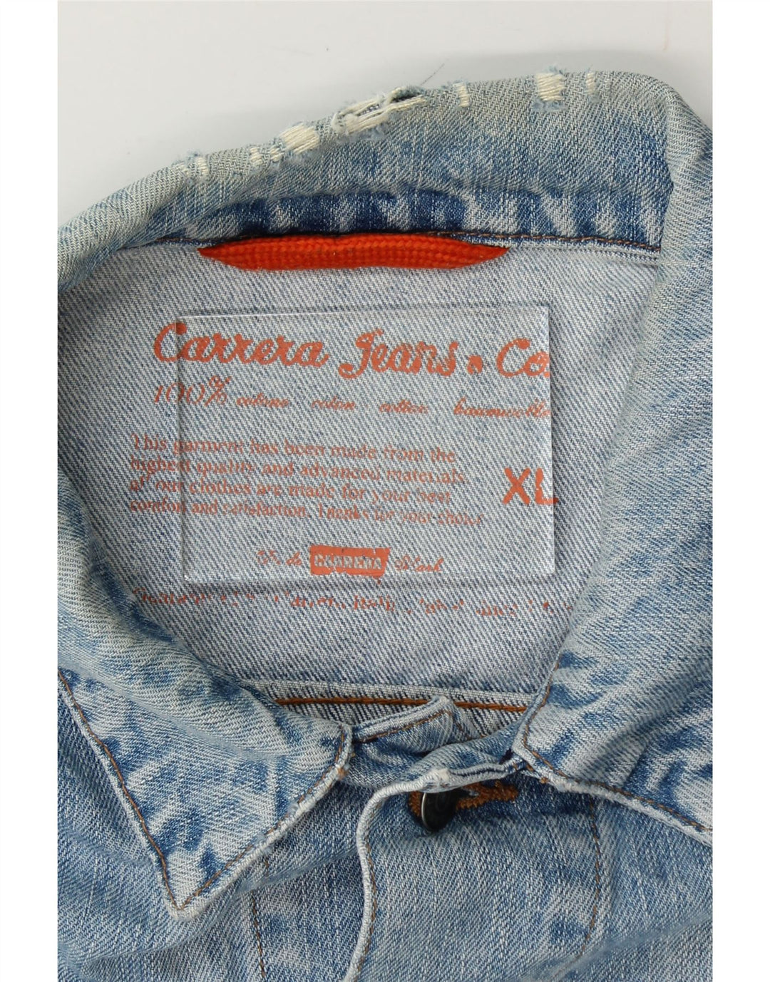 CARRERA Mens Denim Jacket UK 42 XL Blue Cotton Vintage Carrera and Second-Hand Carrera from Messina Hembry 