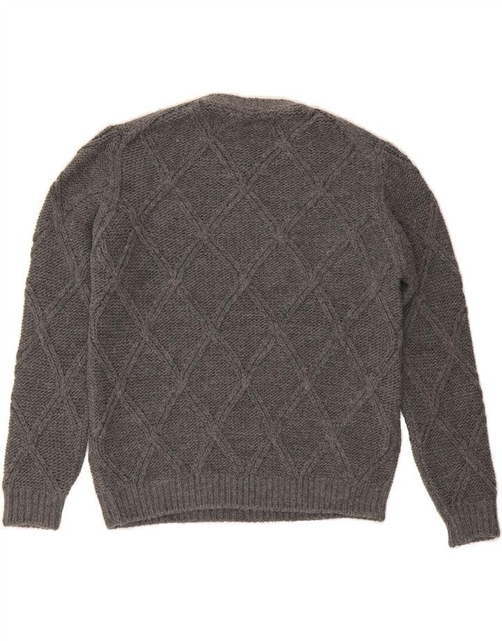 BENETTON Womens Crew Neck Jumper Sweater UK 16 Large Grey Vintage Benetton and Second-Hand Benetton from Messina Hembry 