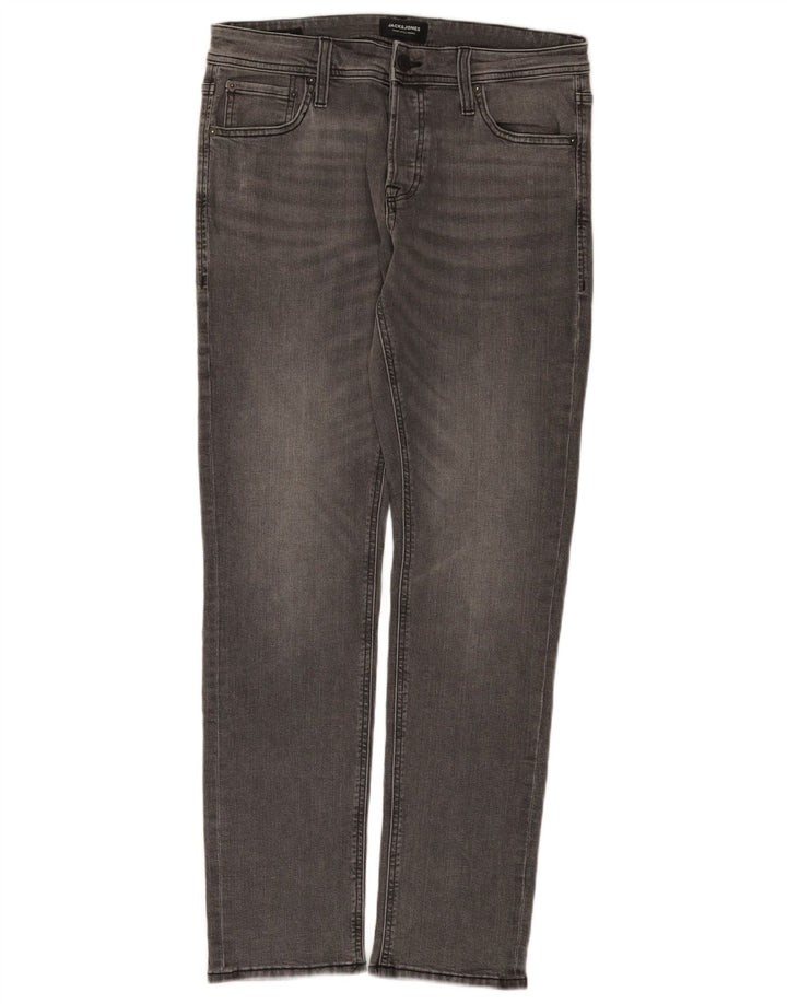 Jeans slim da uomo Jack & Jones W32 L32 cotone grigio