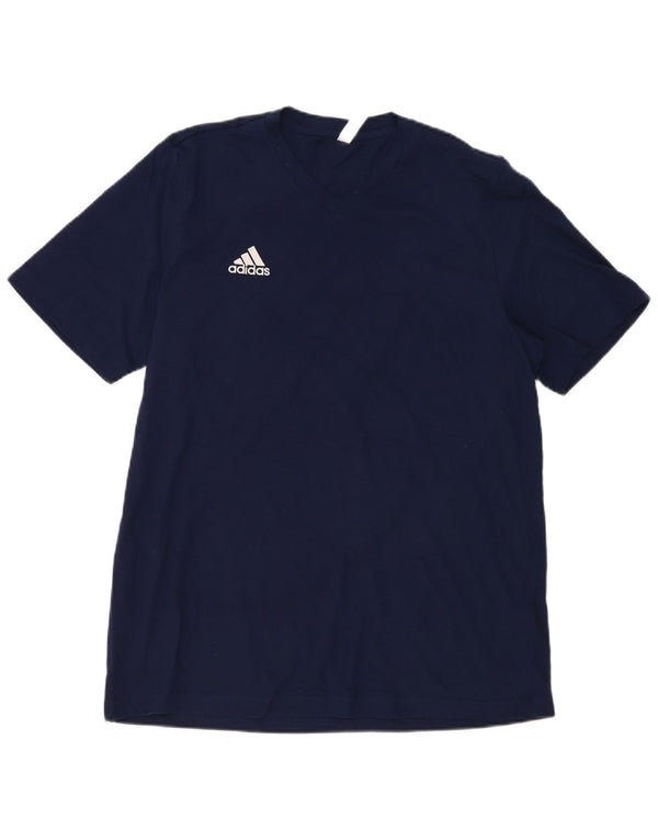 Adidas Mens T-Shirt Top Large Navy Blue Cotton