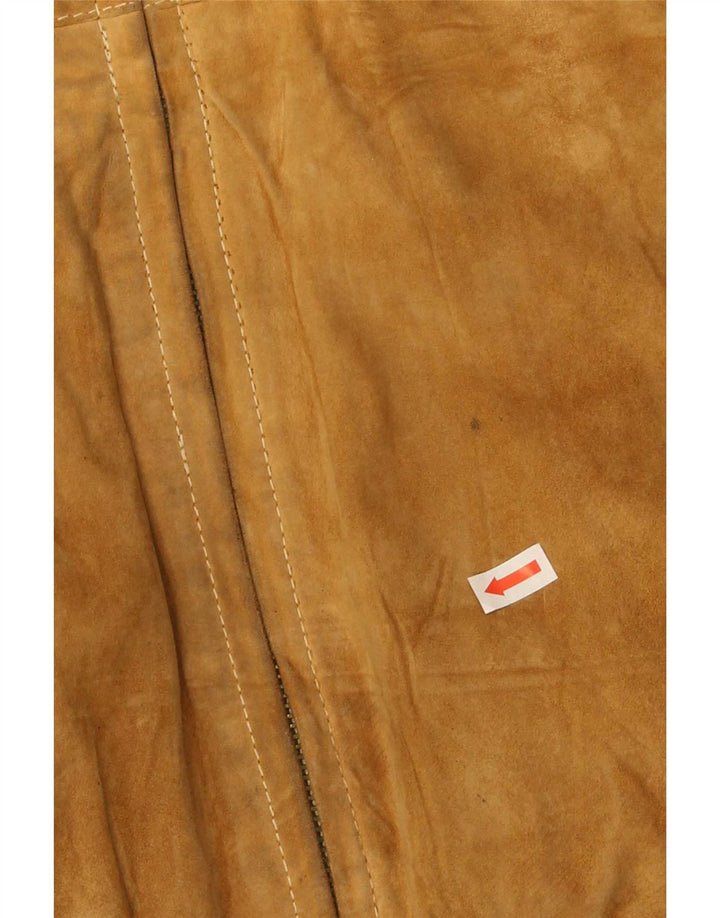 Vintage Herren Wildleder Bomberjacke IT 50 Large Beige