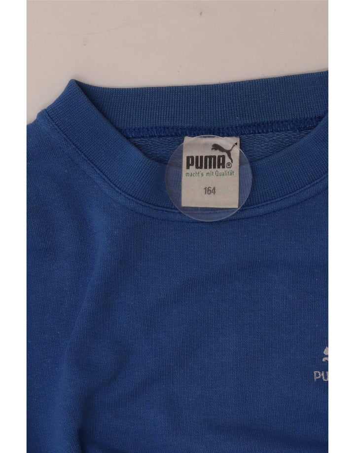 Puma Boys Sweatshirt Jumper 13-14 Years Blue Cotton