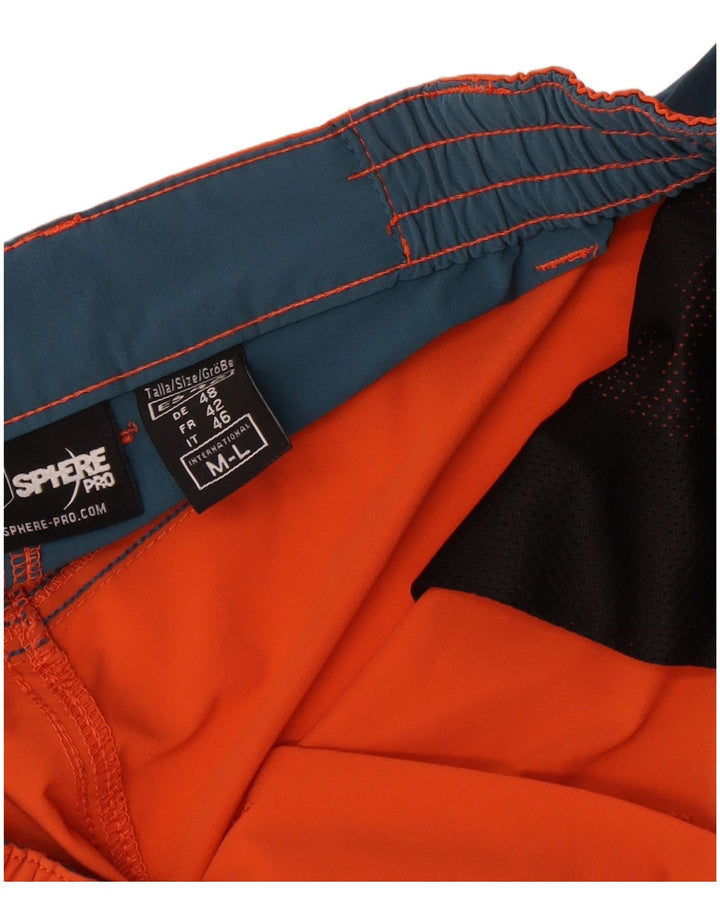 Sphere Pro Mens Graphic Cargo Shorts Medium W34 Orange Colourblock