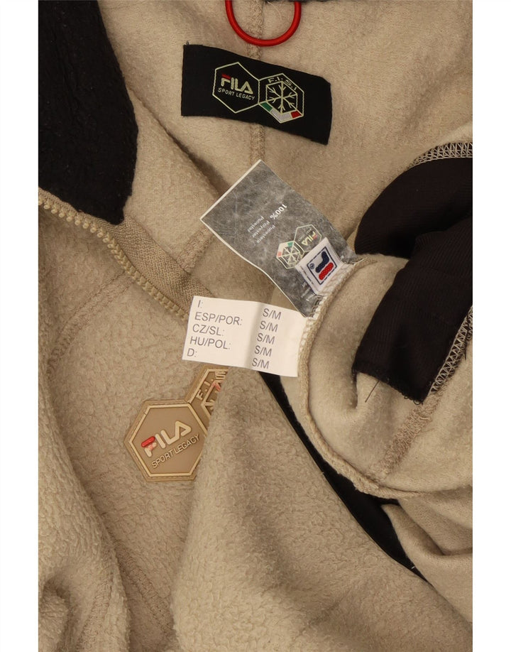 Fila Herren Fleecejacke UK 36 Small Beige Colourblock Polyester