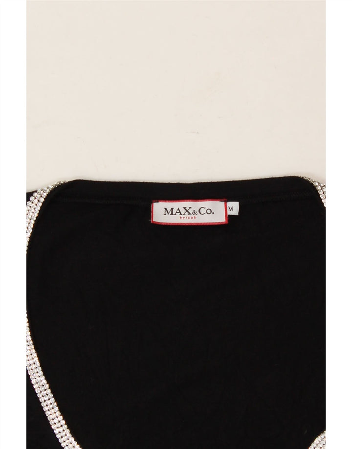 MAX & CO. Womens Tricot T-Shirt Top UK 12 Medium Black Vintage Max & Co. and Second-Hand Max & Co. from Messina Hembry 