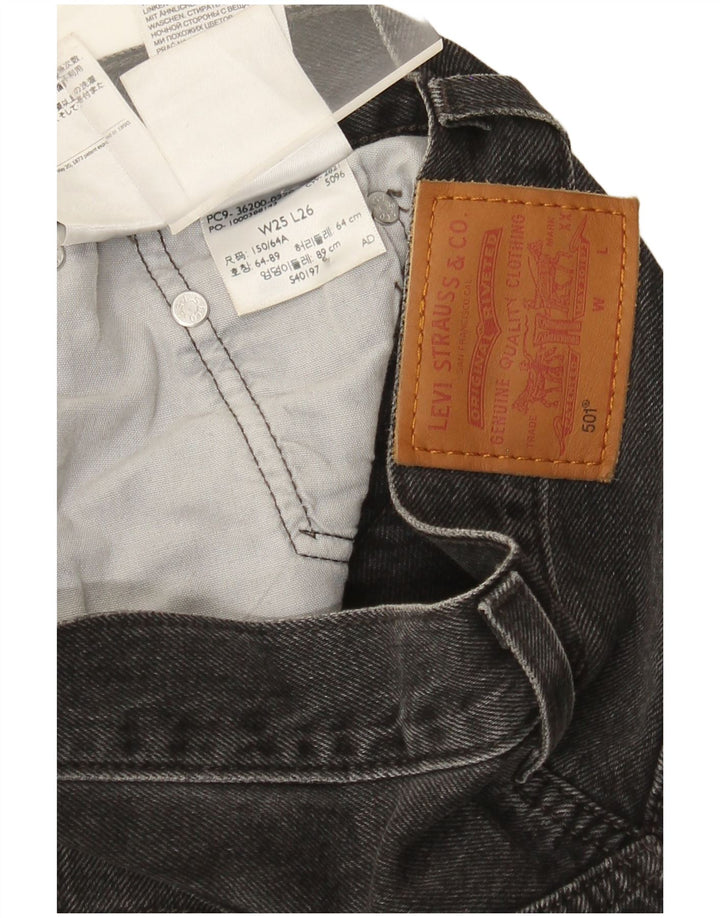 Levi's Womens 501 Straight Jeans W25 L26 Grey Cotton
