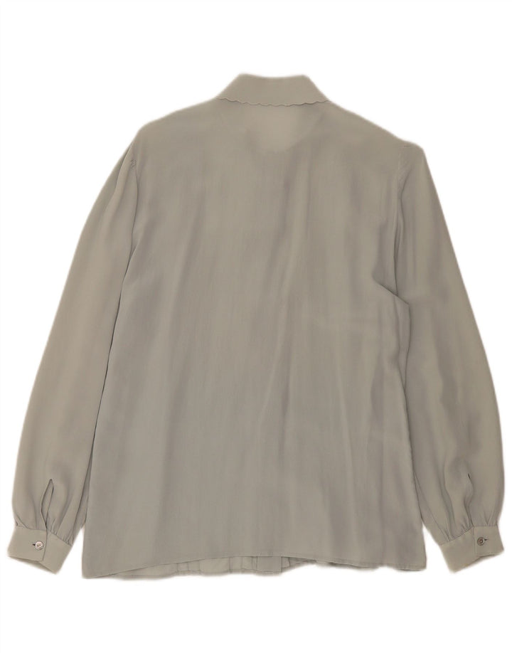 Bluză cămașă vintage pentru femei UK 14 Medium Blue