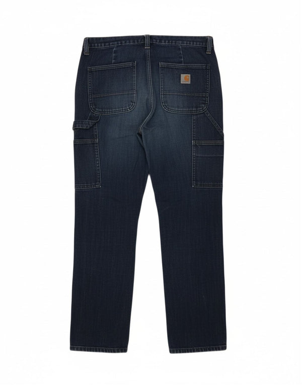 CARHARTT Womens Slim Cargo Straight Jeans US 4 Small W30 L28 Blue Cotton