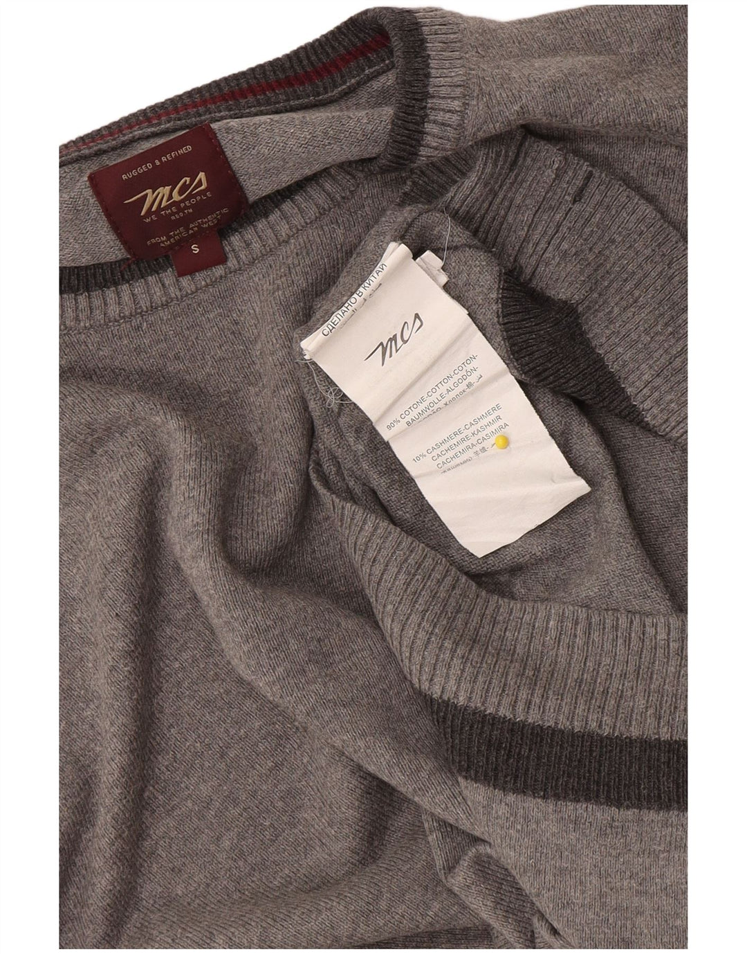 Marlboro Classics Mens Crew Neck Jumper Sweater Small Grey Flecked Cotton